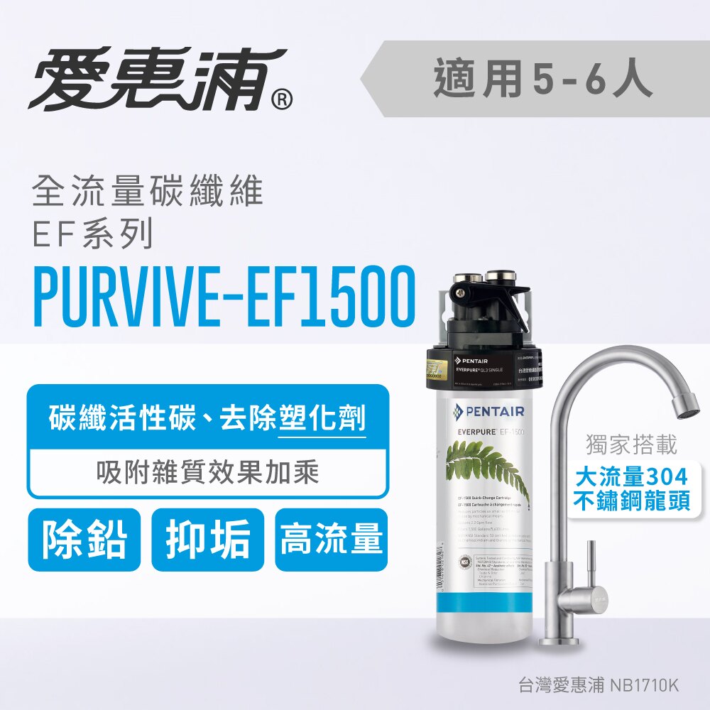 台灣愛惠浦 EF1500 全流量強效碳纖維淨水器