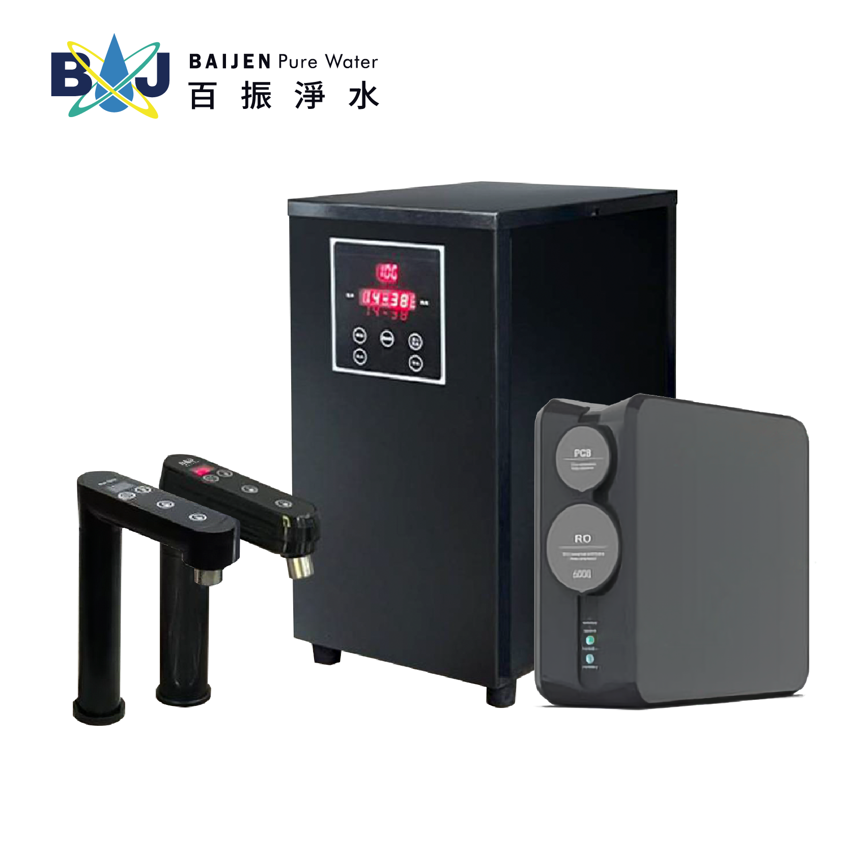 【百振淨水】HT-3600 廚下型兩溫加熱器（初階款/基礎款/進階款) 搭配 百振N2-600G 純水直輸機(附ABS龍頭) ※升級304不鏽鋼龍頭，需另加5000元(有選項可勾選)